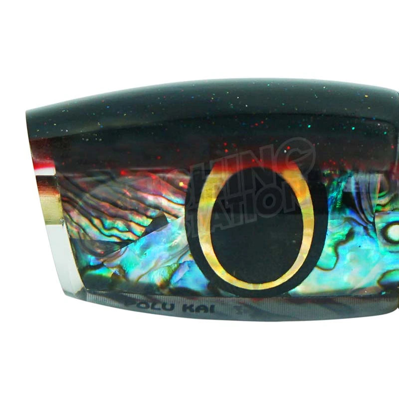 Load image into Gallery viewer, Polu Kai 9" Shaka Plunger-Lure - Skirted Trolling-Polu Kai-Black Head/Red Stripe-Fishing Station