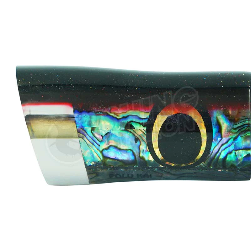 Load image into Gallery viewer, Polu Kai 9" Tail Pipe-Lure - Skirted Trolling-Polu Kai-Black Head/Red Stripe-Fishing Station