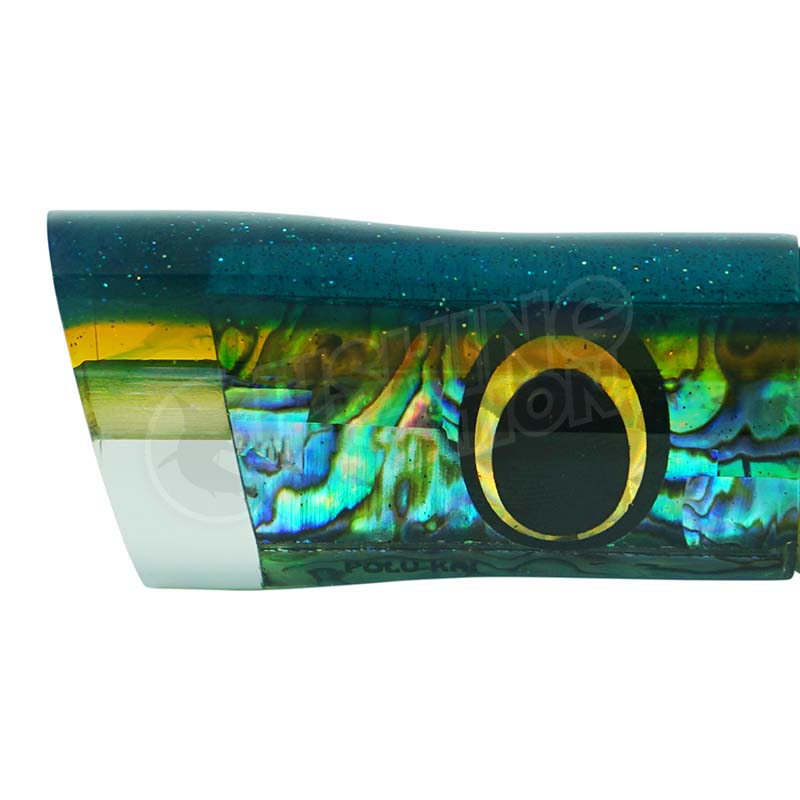 Load image into Gallery viewer, Polu Kai 9" Tail Pipe-Lure - Skirted Trolling-Polu Kai-Green Head/Yellow Stripe-Fishing Station