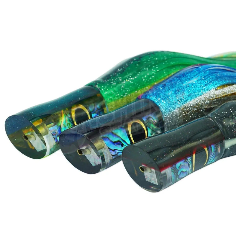 Load image into Gallery viewer, Polu Kai 9" Tail Pipe-Lure - Skirted Trolling-Polu Kai-Purple Head/Pink Stripe-Fishing Station