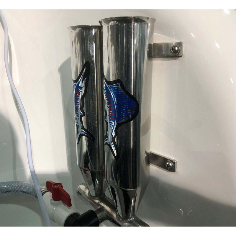 Load image into Gallery viewer, Reelax Live Bait/Slimy Tube Twin Transom Mount Stainless Steel-Live Bait Tubes-Reelax-Fishing Station