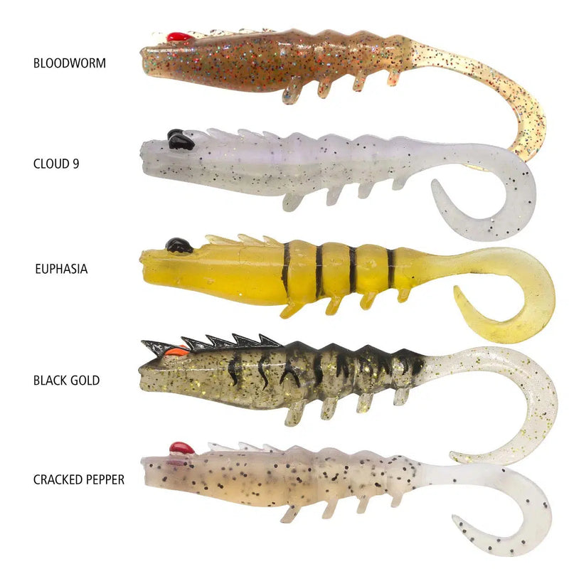 Load image into Gallery viewer, Squidgies Prawn Wriggler Tail-Lure - Soft Plastic-Squidgies-95mm-Bloodworm-Fishing Station