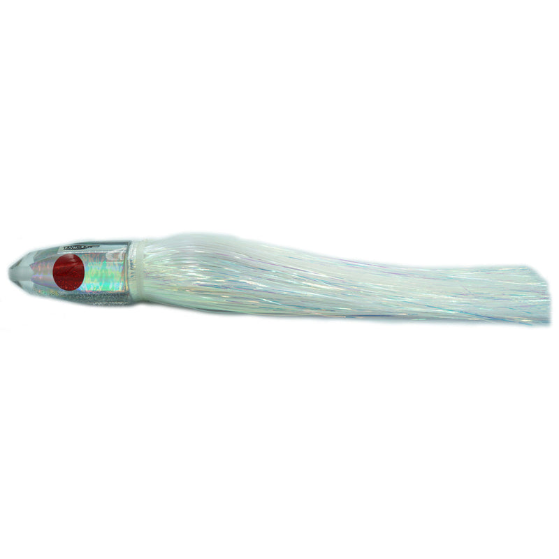 Load image into Gallery viewer, TANTRUM Lures Medium Bullet Strobez Flashabou Skirted Trolling Lure-Lure - Skirted Trolling-Tantrum-Pearl-Fishing Station
