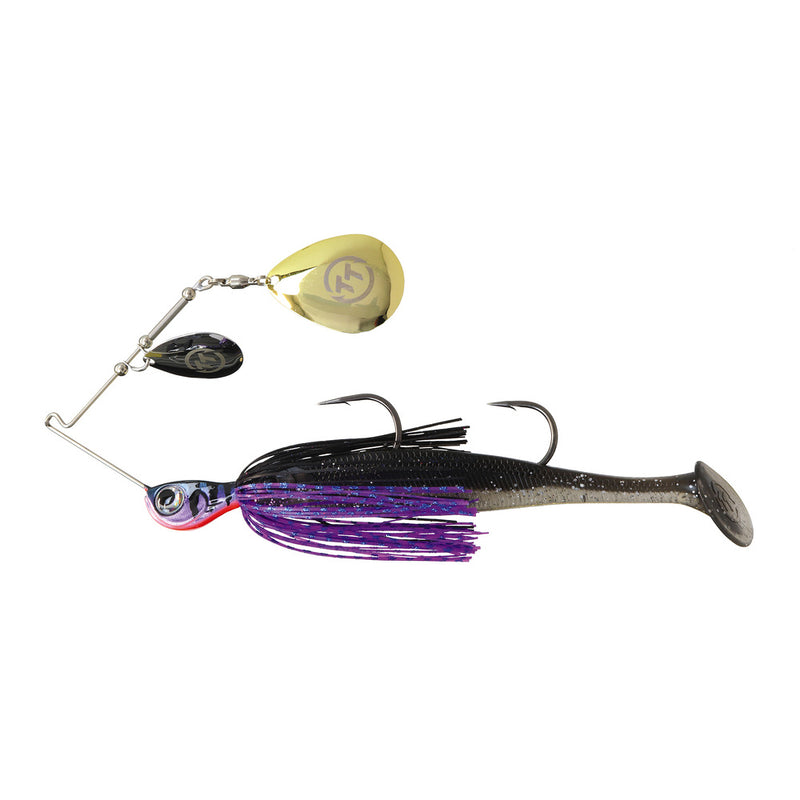 Load image into Gallery viewer, TT Tornado + Double Colorado Rigged Spinnerbait Lures-Lure - Spinnerbaits & Spinners-Tackle Tactics (TT)-1oz-Purple Black-Fishing Station
