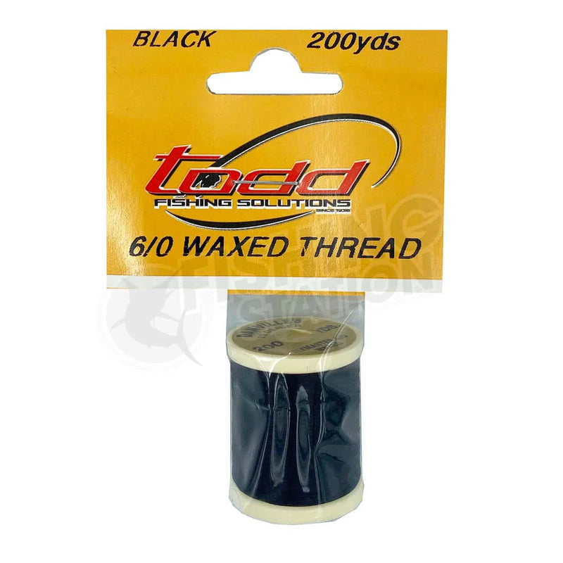 Load image into Gallery viewer, Todd 6/0 Waxed Thread (70 Denier)-Fly Fishing - Fly Components-Todd-Black-Fishing Station