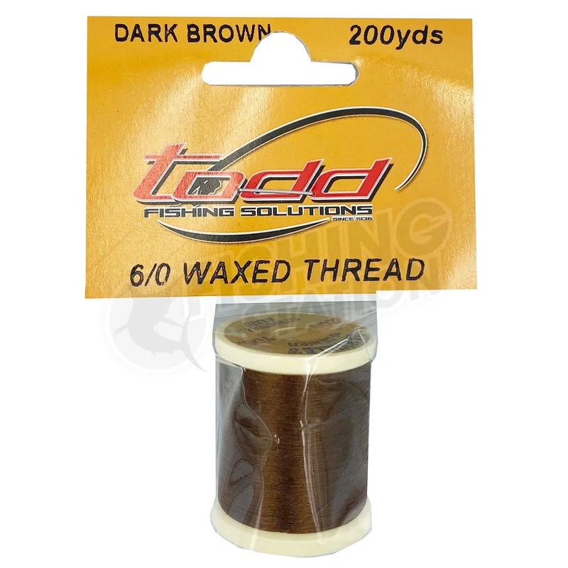 Load image into Gallery viewer, Todd 6/0 Waxed Thread (70 Denier)-Fly Fishing - Fly Components-Todd-Dark Brown-Fishing Station