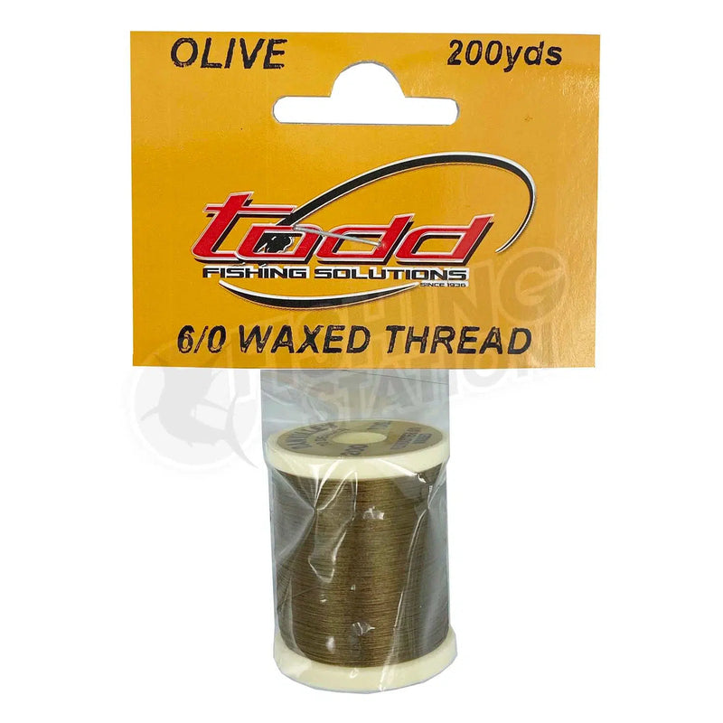 Load image into Gallery viewer, Todd 6/0 Waxed Thread (70 Denier)-Fly Fishing - Fly Components-Todd-Olive-Fishing Station
