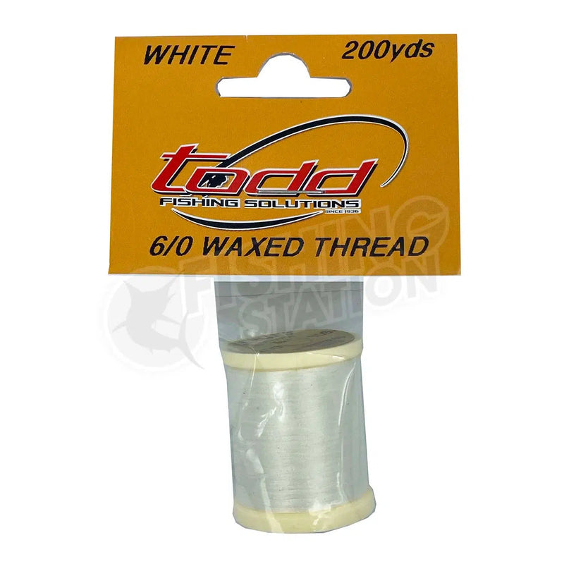 Load image into Gallery viewer, Todd 6/0 Waxed Thread (70 Denier)-Fly Fishing - Fly Components-Todd-White-Fishing Station