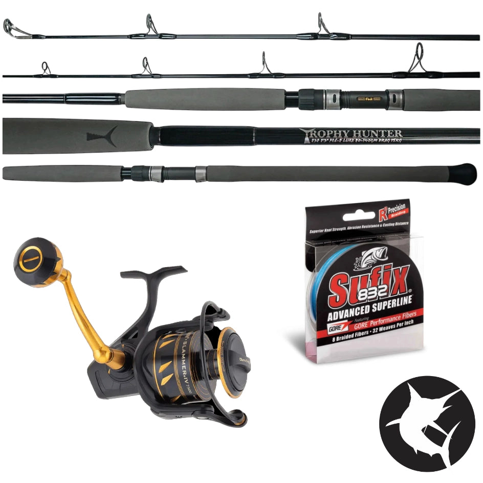 GT/Big Kingfish Extra Long Casting Topwater Combo - Trophy Hunter Topwater 858 / Daiwa Certate SW 18000H