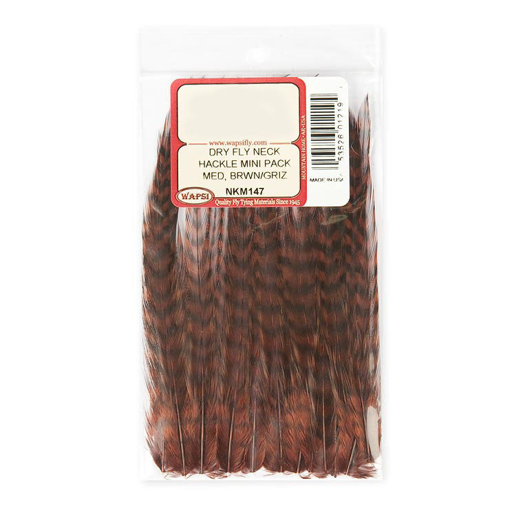 Load image into Gallery viewer, Wapsi Neck Hackle Tips-Fly Fishing - Fly Tying Material-Wapsi-Grizzly-Small-Fishing Station