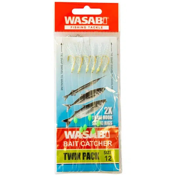 Wasabi Bait Catcher (Twin Pack)-Lure - Sabiki /Bait Jig-Wasabi-Size 12-Fishing Station