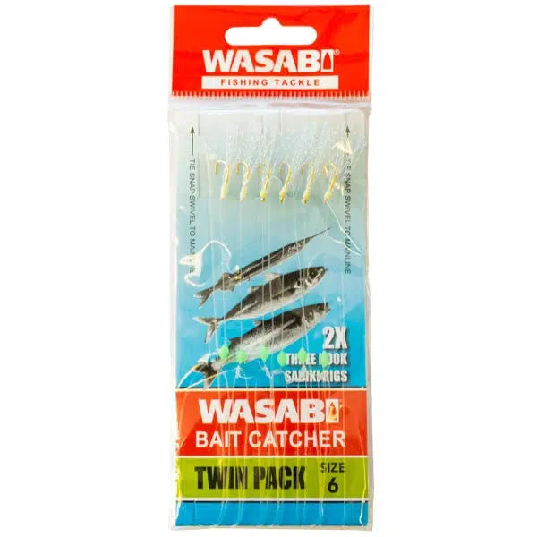 Wasabi Bait Catcher (Twin Pack)-Lure - Sabiki /Bait Jig-Wasabi-Size 6-Fishing Station