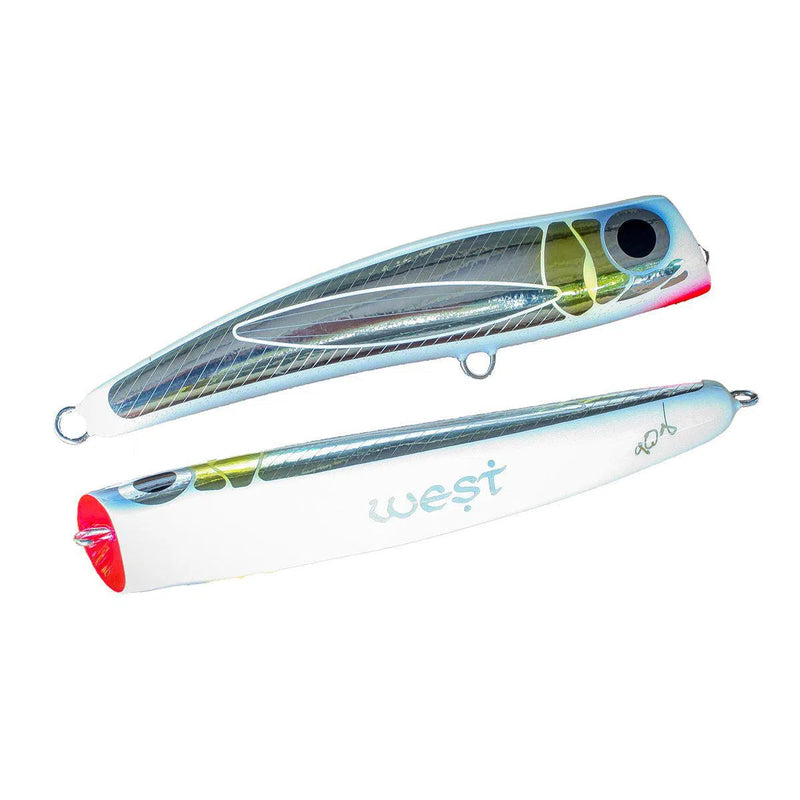 Load image into Gallery viewer, West Coast Poppers Dana Diving Poppers-Lure - Poppers, Stickbaits & Pencils-West Coast Poppers-90g-White Foil-X-Fishing Station