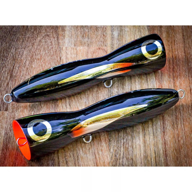 Load image into Gallery viewer, West Coast Poppers Gangsta Popper-Lure - Poppers, Stickbaits & Pencils-West Coast Poppers-Red Belly Black MKII-145g-Fishing Station