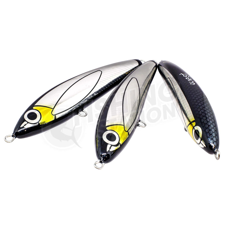 Load image into Gallery viewer, West Coast Poppers Reef Stick Sinking Stickbait-Lure - Poppers, Stickbaits & Pencils-West Coast Poppers-Fast Sink 50g-Black Foil-Fishing Station