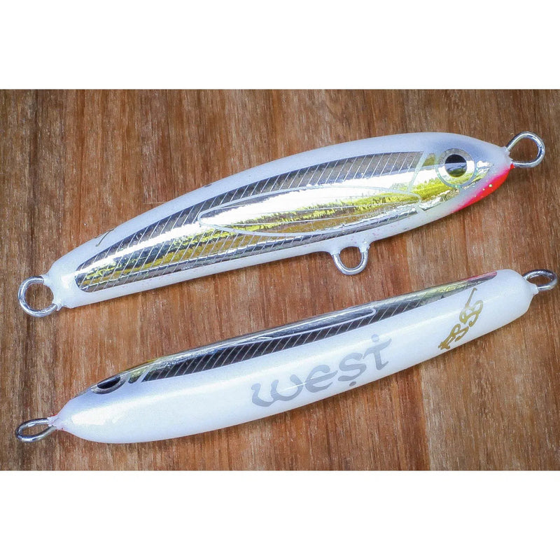 Load image into Gallery viewer, West Coast Poppers Reef Stick Sinking Stickbait-Lure - Poppers, Stickbaits & Pencils-West Coast Poppers-SX40-White Foil-Fishing Station