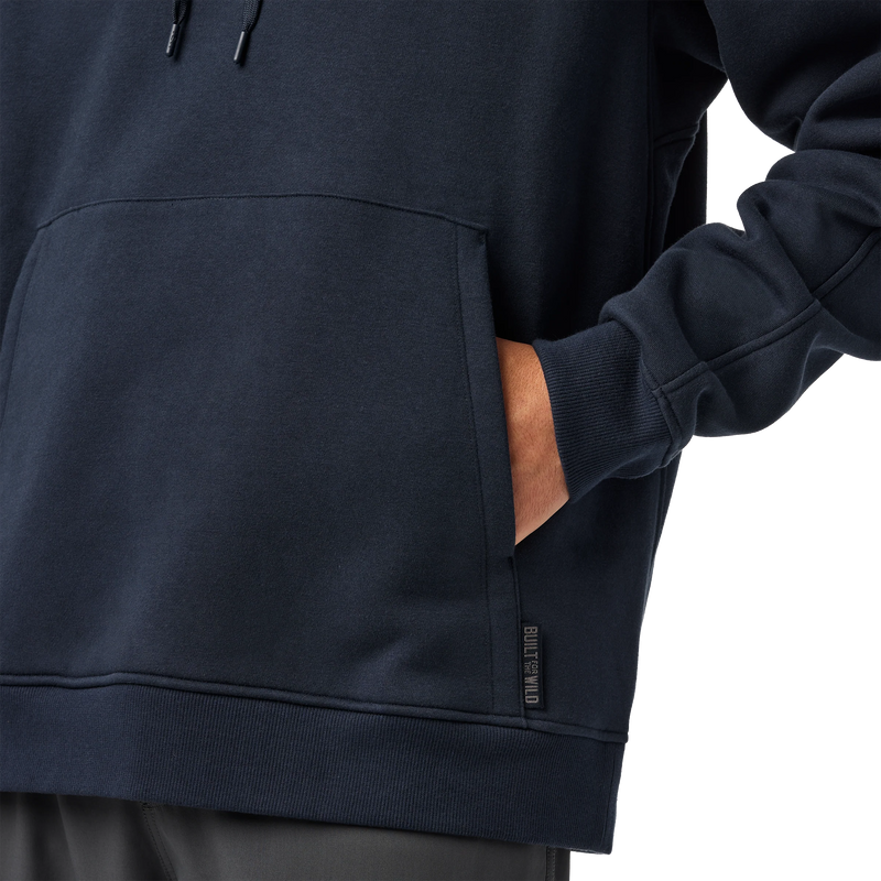 Load image into Gallery viewer, Yeti Logo Built For The Wild Fleece Hoodie Navy