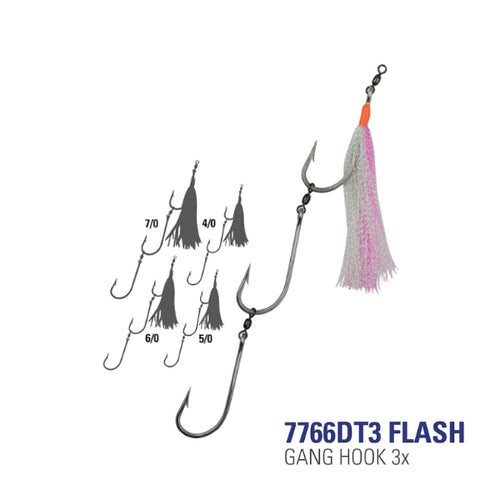 Mustad 7766DTF3 Gang Hook Flash 3x