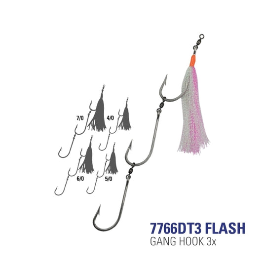 Mustad 7766DTF3 Gang Hook Flash 3x