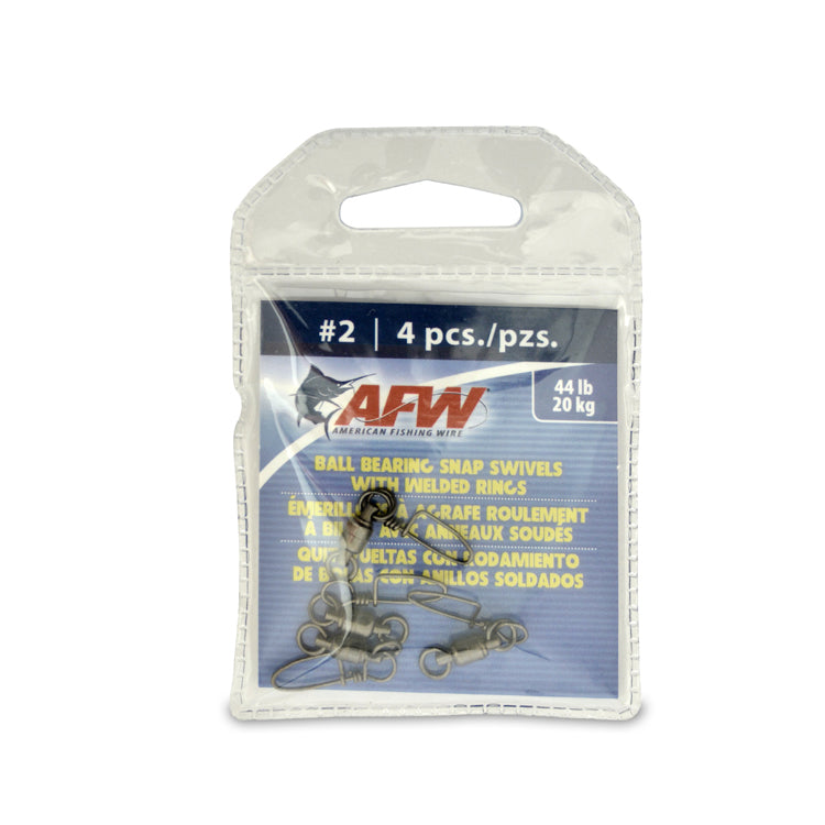 AFW Ball Bearing Snap Swivel-Terminal Tackle - Swivels & Snaps-AFW-2 - 44b (4pc)-Fishing Station