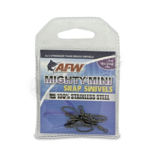 AFW Mighty Mini Stainless Steel Snap Swivel-Terminal Tackle - Swivels & Snaps-AFW-70lb/32kg - (5pc)-Fishing Station