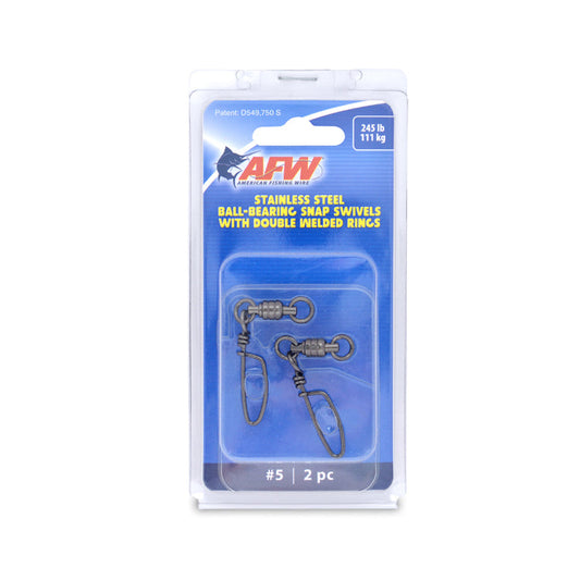 AFW Stainless Steel Ball Bearing Snap Swivels-Terminal Tackle - Swivels & Snaps-AFW-245lb 111kg-Fishing Station