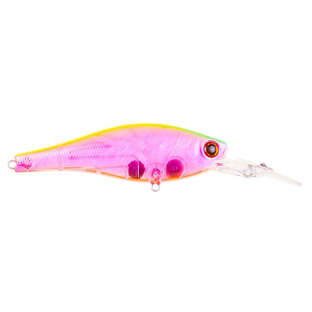 Atomic Hardz Shiner Deep Diver-Lure - Hardbody-Atomic-Ghost Pink Chartreuse-100-Fishing Station