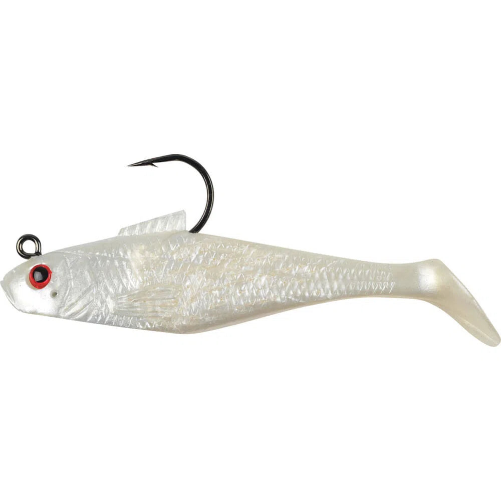 Berkley Powerbait Pre-Rigged Swim Shad-Lure - Soft Plastic-Berkley-6"-Pearl Red Eye-Fishing Station