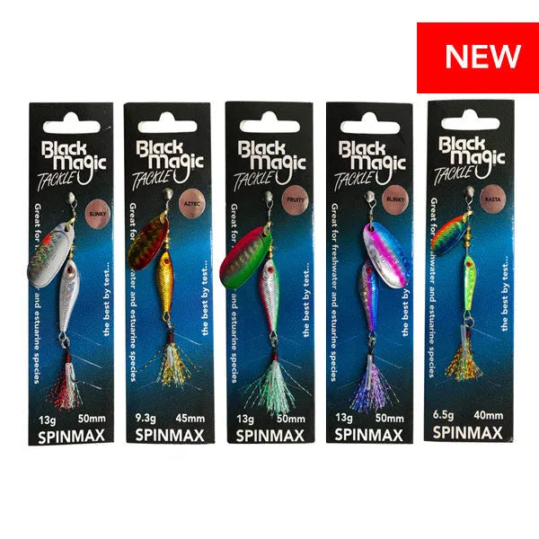 Load image into Gallery viewer, Black Magic Spinmax Lure-Lure - Spinnerbaits &amp; Spinners-Black Magic-Aztec-9.3g-Fishing Station
