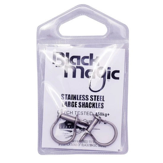 Black Magic Stainless Steel Shackle-Terminal Tackle - Rigging-Black Magic-2 Pack-Fishing Station