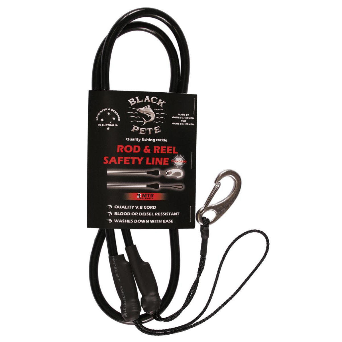 Black Pete Safety Line-Safety Lines & Straps-Black Pete-1m-Fishing Station