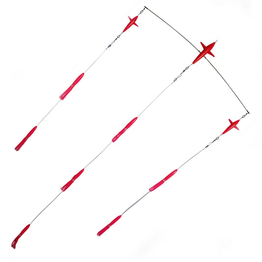Black Pete Tournament Cable Spreader Bar with Triple Bird and Squid-Teasers-Black Pete-Pink-Fishing Station