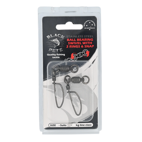 Black Pete Ball Bearing Snap Swivel-Terminal Tackle - Swivels & Snaps-Black Pete-3 (6-8kg)-Fishing Station