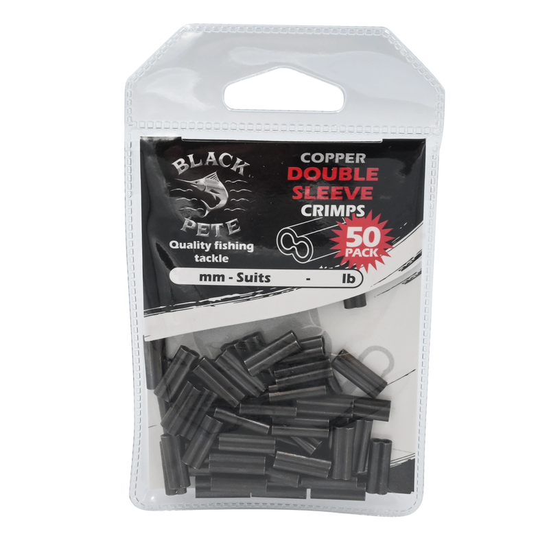 Load image into Gallery viewer, Black Pete Double Copper Sleeve Crimp-Terminal Tackle - Crimps-Black Pete-1.00mm-Fishing Station
