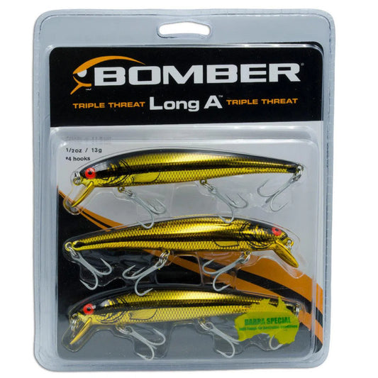 Bomber Long 15A Triple Threat 3 Pack-Lure - Hardbody-Bomber-Fishing Station