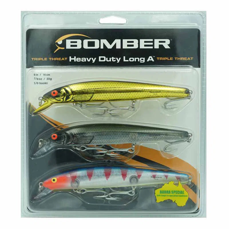 Bomber Long 16A Heavy Duty Triple Threat 3 Pack-Lure - Hardbody-Bomber-Fishing Station