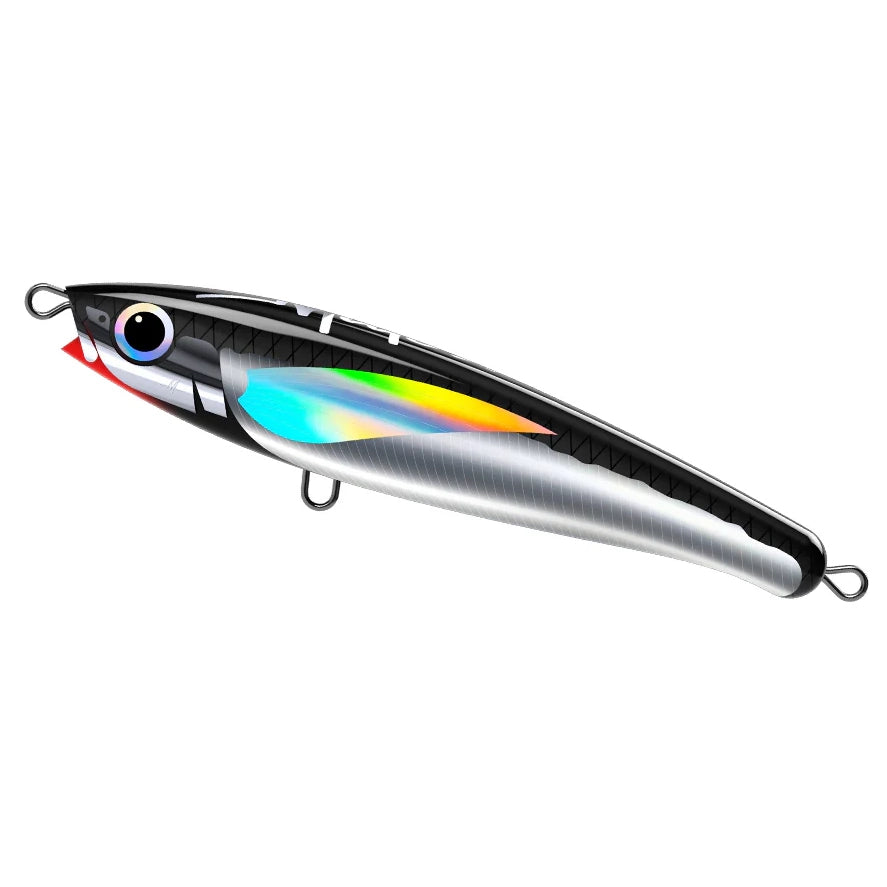 Malosi Chieftain Floating Stickbait Lure-Lure - Poppers, Stickbaits & Pencils-Malosi-Noir-180F-Fishing Station
