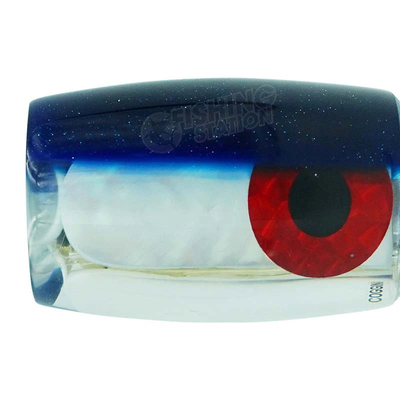 Load image into Gallery viewer, Coggin Lures 12&quot; Large Barrel-Lure - Skirted Trolling-Coggin Lures-Blue Head-Fishing Station
