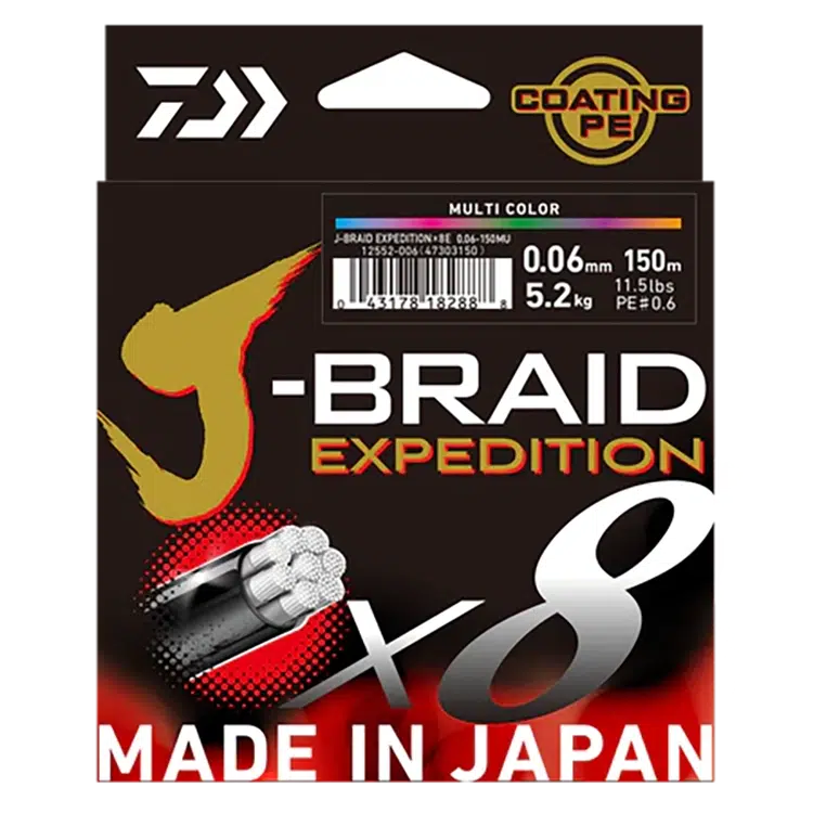 Daiwa J Braid Expedition x8 - 150m-Line - Braid-Daiwa-Multi-#0.6 8lb-Fishing Station