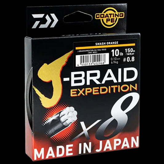 Daiwa J Braid Expedition x8 - 150m-Line - Braid-Daiwa-Orange-#0.6 8lb-Fishing Station