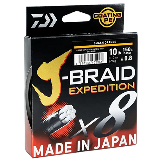 Daiwa J Braid Expedition x8 - 300m-Line - Braid-Daiwa-Orange-