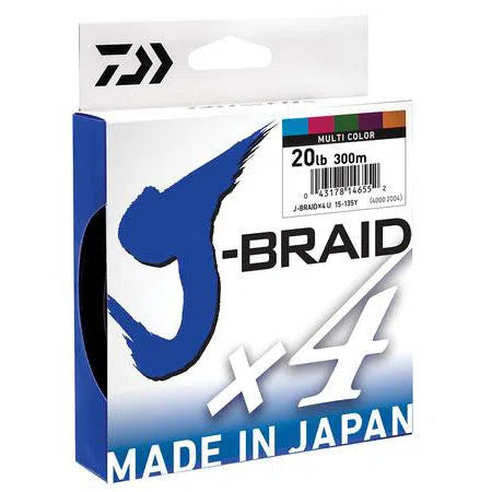 Daiwa J-Braid x4 Multi-Colour Line-Line - Braid-Daiwa-500m/550y-40lb-Fishing Station