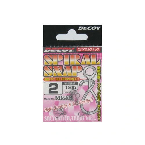 Decoy Spiral Snap-Terminal Tackle - Swivels & Snaps-Decoy-0 - (6pc)-Fishing Station