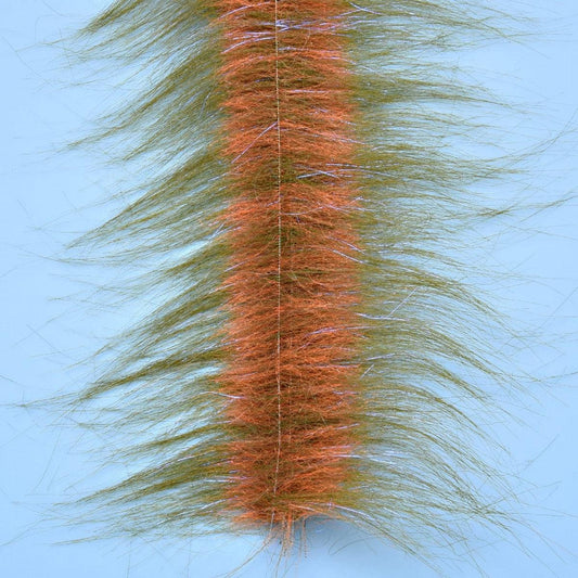 Enrico Puglisi Craftfur Brush 3" Wide-Fly Fishing - Fly Tying Material-Enrico Puglisi-Medium Olive/Fl Orange-Fishing Station