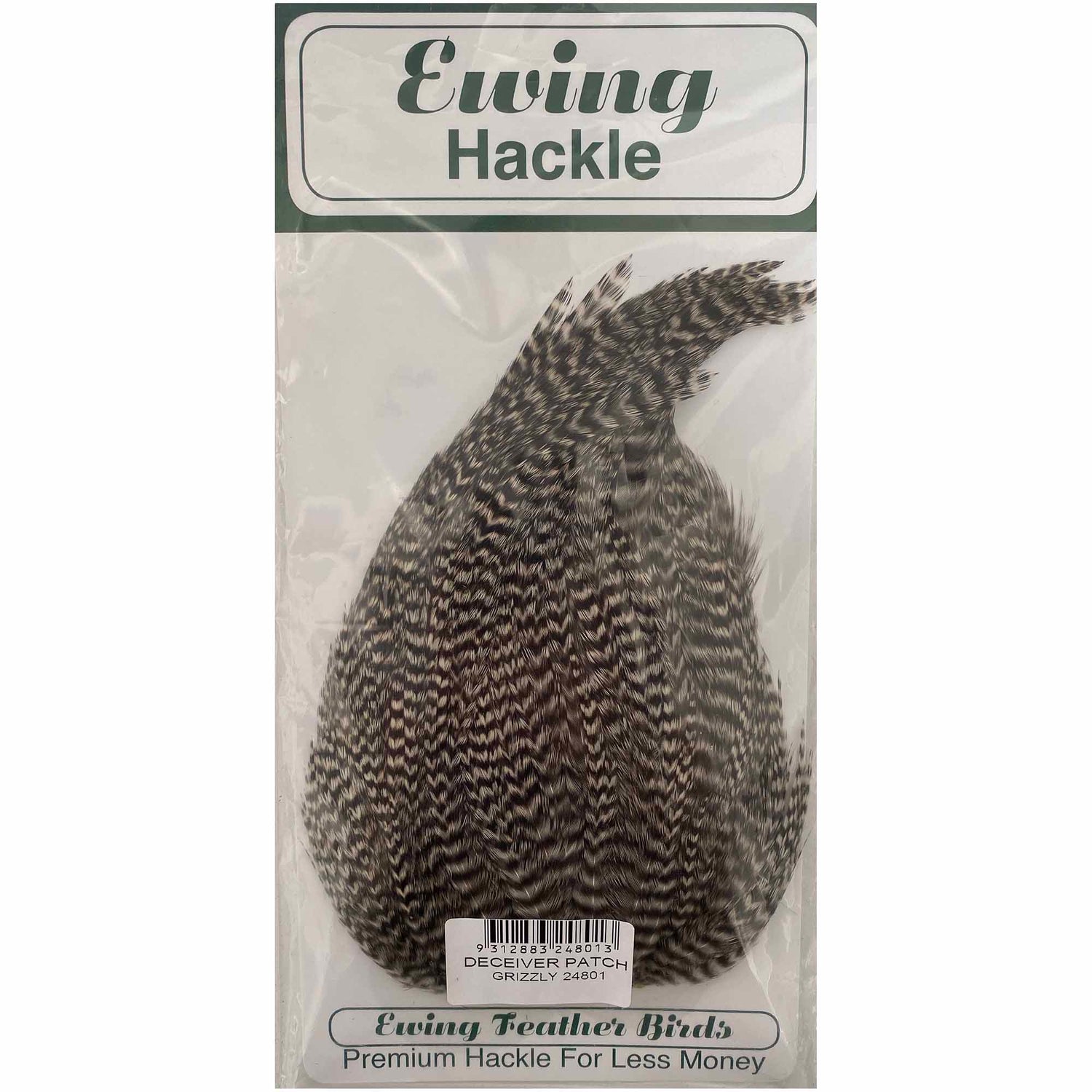 Ewing Hackle Deceiver Patch-Fly Fishing - Fly Tying Material-Ewing Hackle-Grizzly-Fishing Station