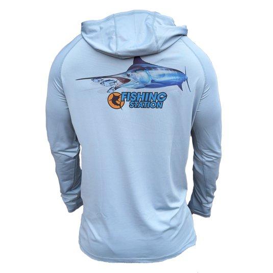 Fishing Station Marlin Hooded Performance Shirt - Adults-Clothing & Footwear-Fishing Station-XS-Fishing Station
