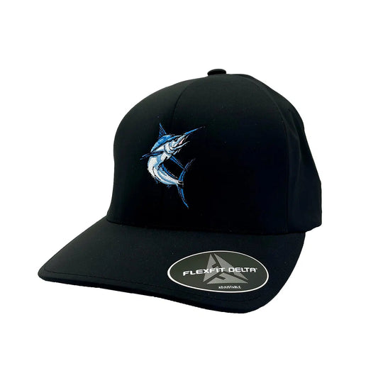 Fishing Station 180A Hat-Hats & Headwear-Fishing Station-Black - Blue Marlin-Fishing Station