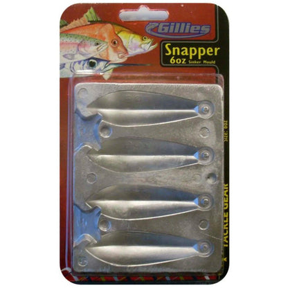 Gillies Snapper Sinker Mould-Terminal Tackle - Sinkers-Gillies-6oz 4 cav-Fishing Station