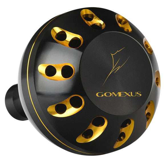 Gomexus CNC Large Spin/Overhead Reel Power Knob-Reels - Spares & Custom Parts-Gomexus-Black & Gold-Shimano-47mm-Fishing Station