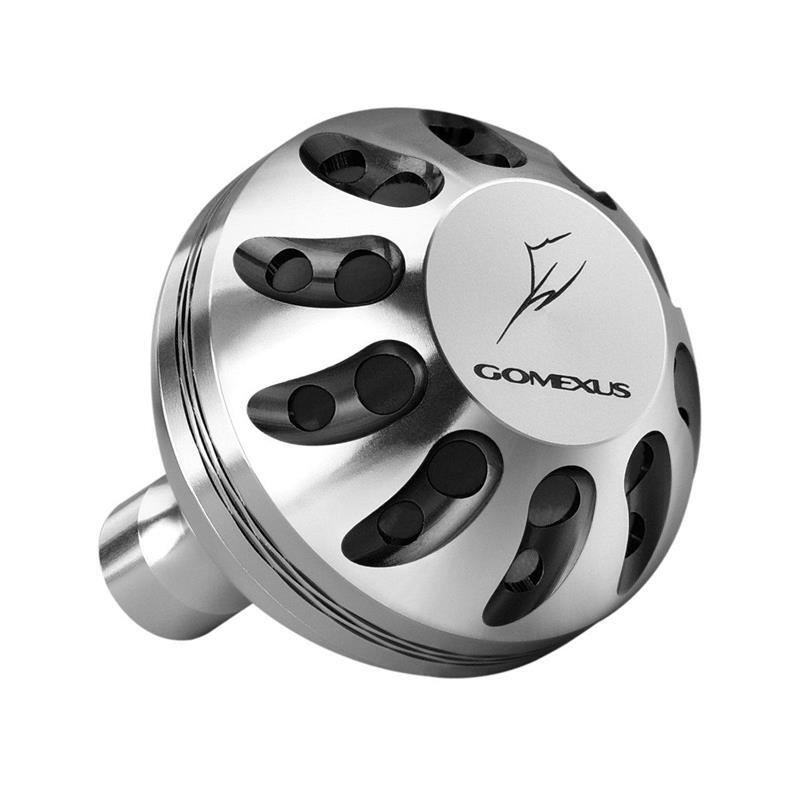 Gomexus CNC Large Spin/Overhead Reel Power Knob-Reels - Spares & Custom Parts-Gomexus-Silver & Black-Shimano-45mm-Fishing Station